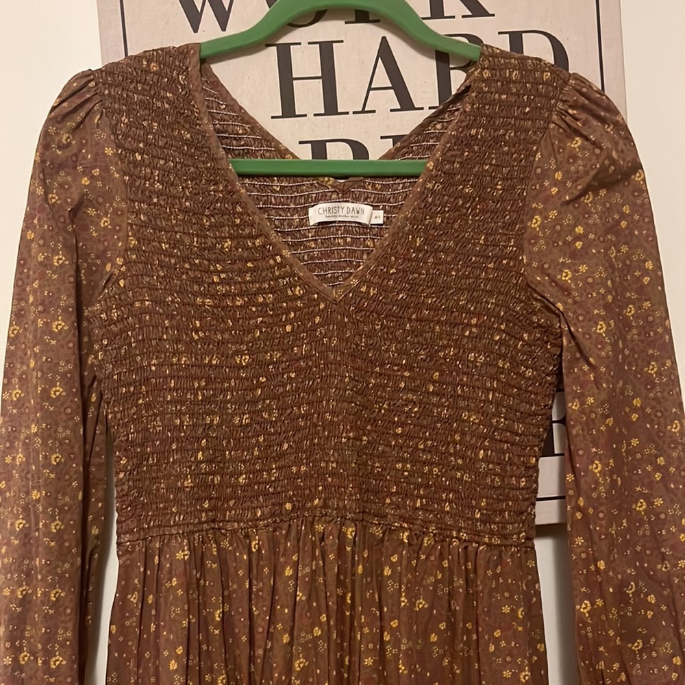 Christy Dawn Calico long sleeved maxi dress size m/l